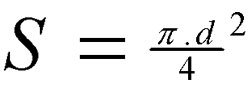 Usar a fórmula do diâmentro, Área do círculo = (Pi*d^2)/4